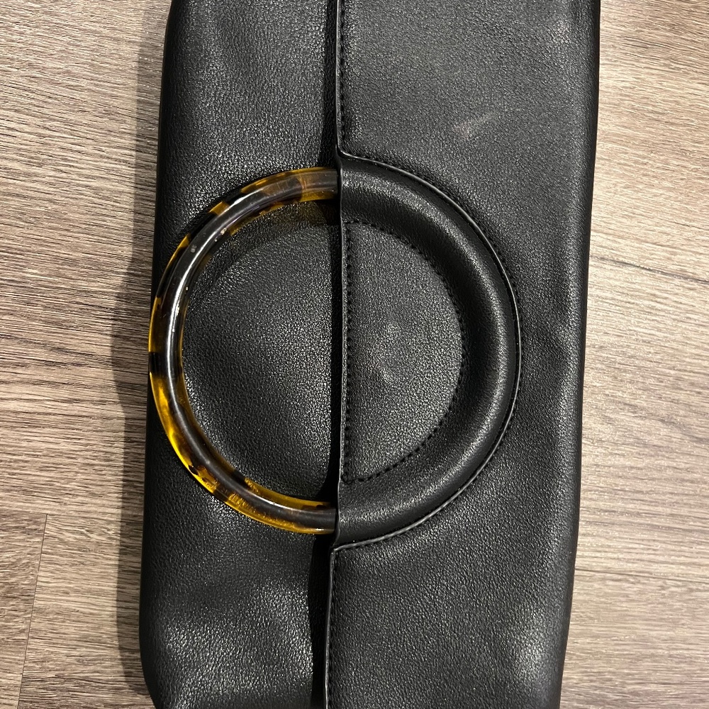 Leith Faux Leather Clutch with Resin Handle